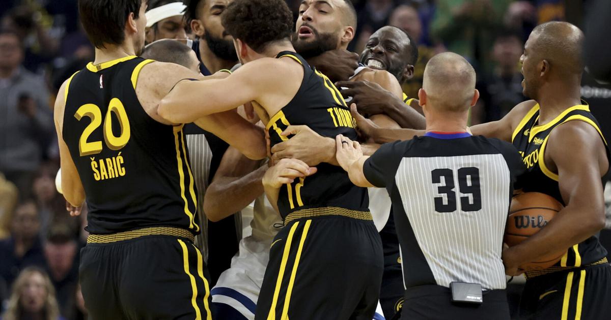 Warriors’ Draymond Green suspended 5 games for grabbing Rudy Gobert; 3 players fined